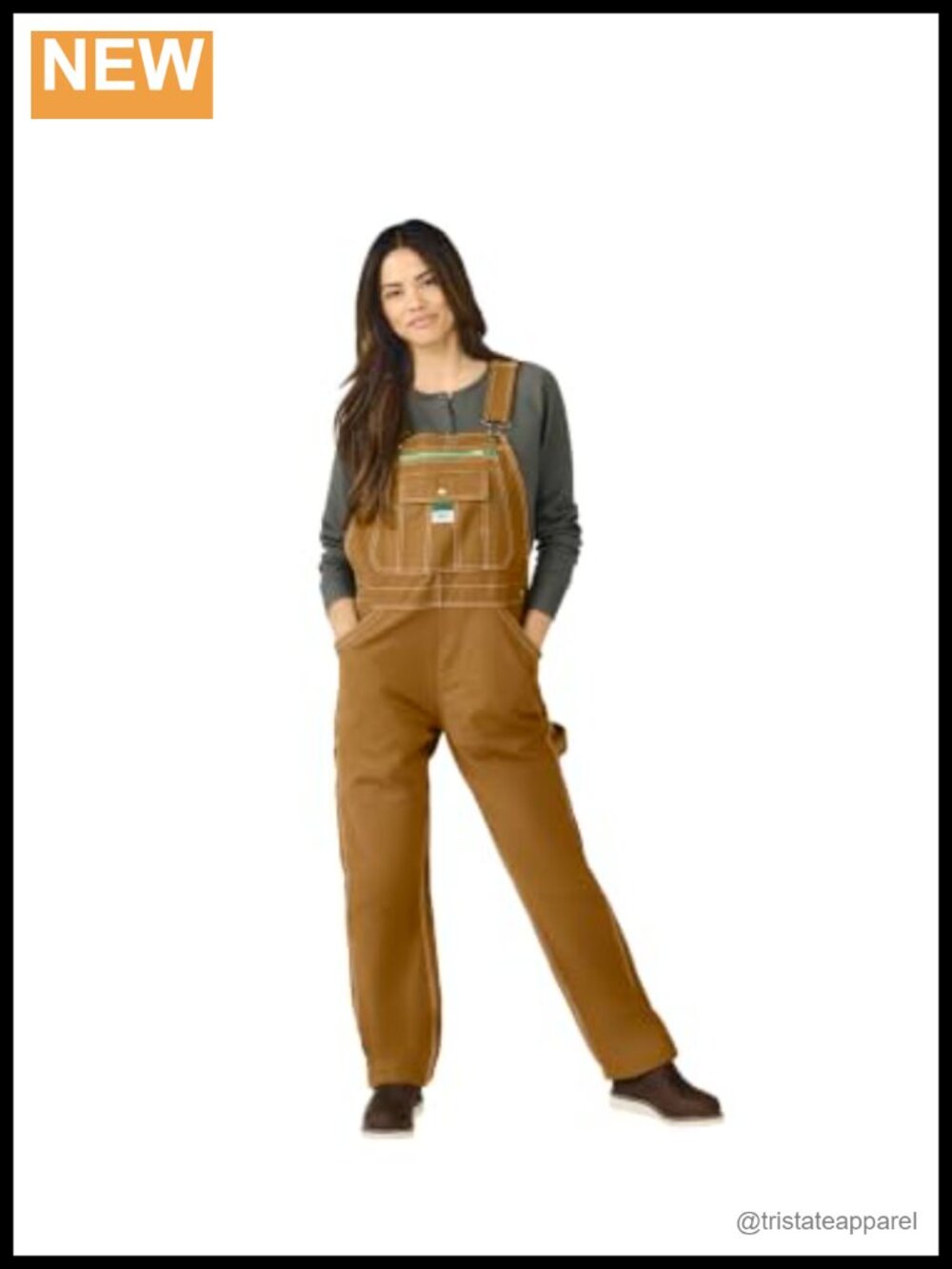 Washed Duck Bib Overalls Adjustable Straps Cotton Spandex Workwear